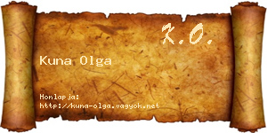Kuna Olga névjegykártya