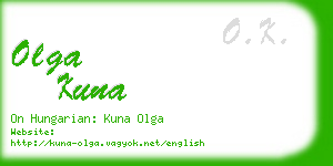 olga kuna business card